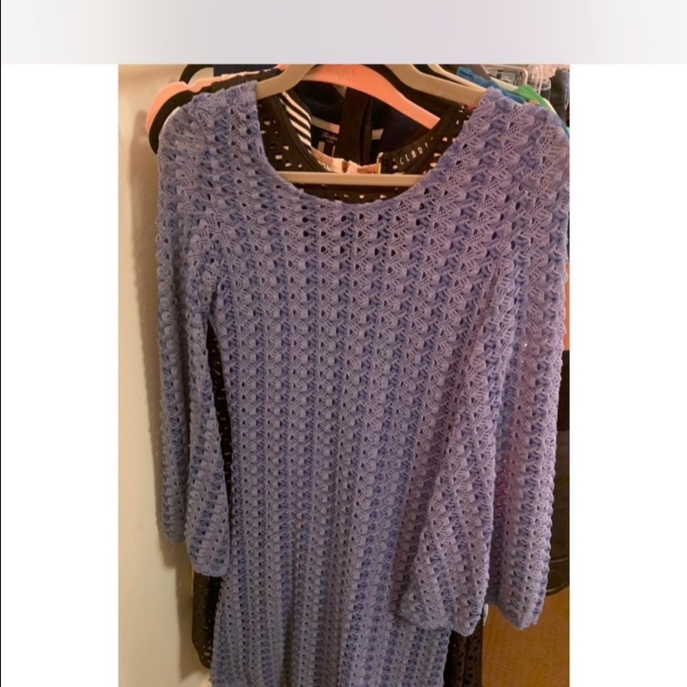 Esley Lavender Crochet Long Sleeve Dress